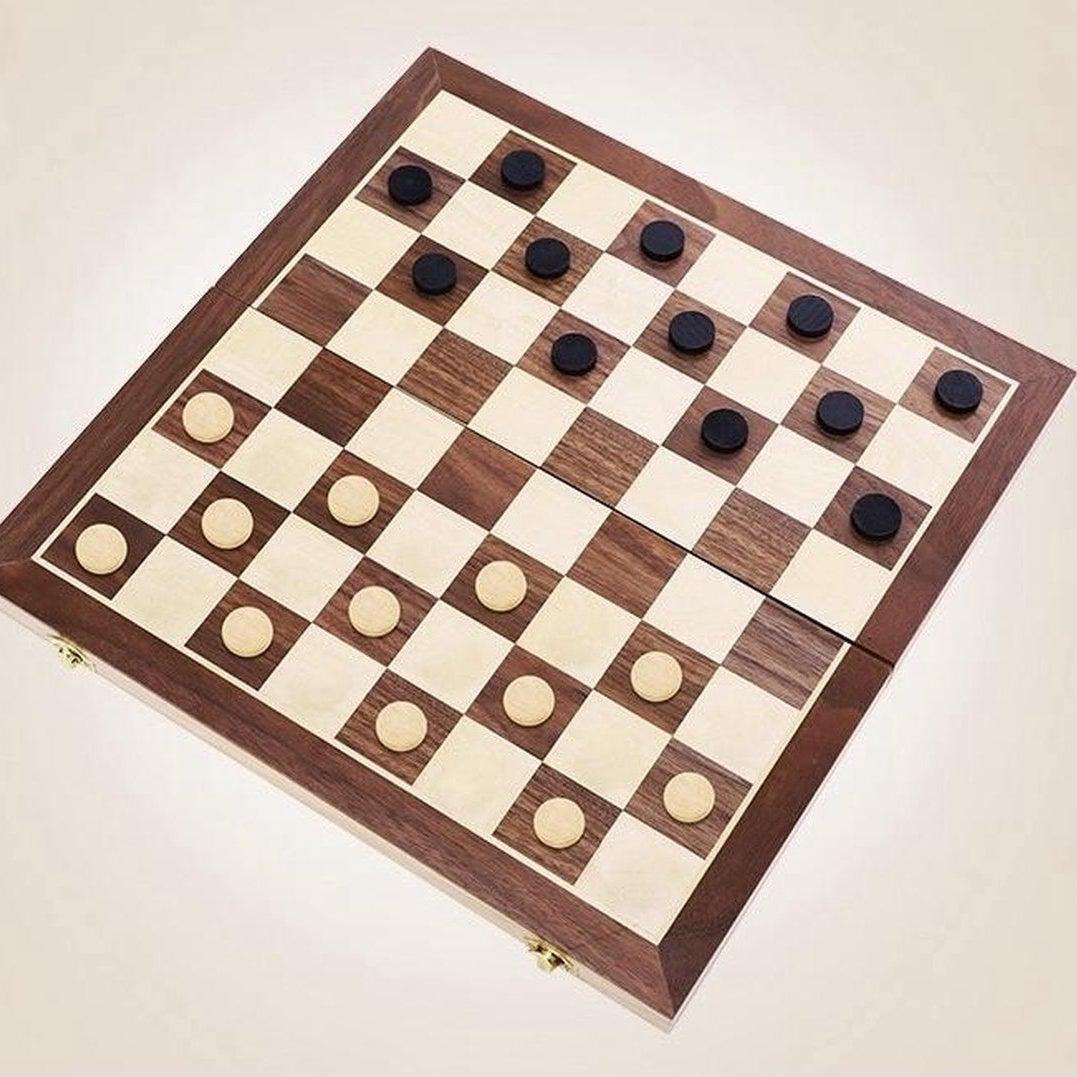 Schaakbord 40x40cm - Luxe houten editie - XL formaat