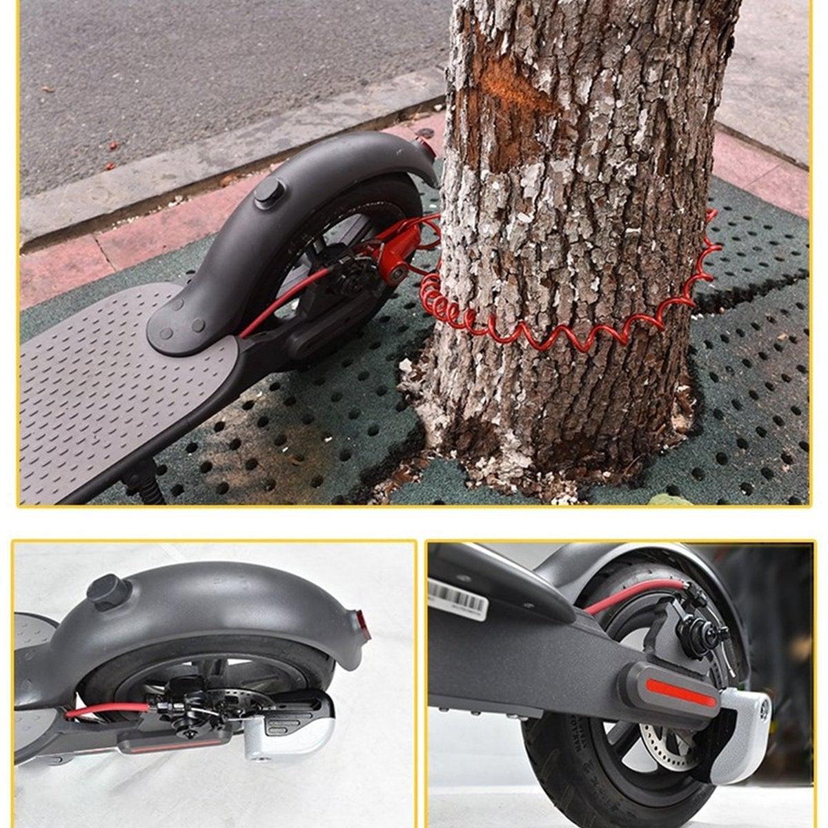 Schijfremslot voor motoren, scooters en fietsen met schijfremmen - Rood