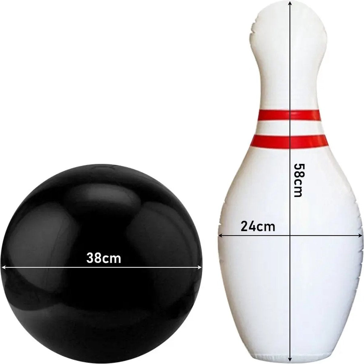 Nixnix - Mega XL opblaasbare bowling set - 60cm groot - Bowling bal - Erg groot - Speelgoed