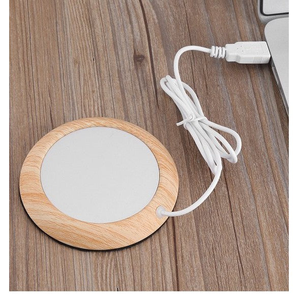 Warm houdt onderzetter Licht Hout - Cup Warmer met USB Aansluiting