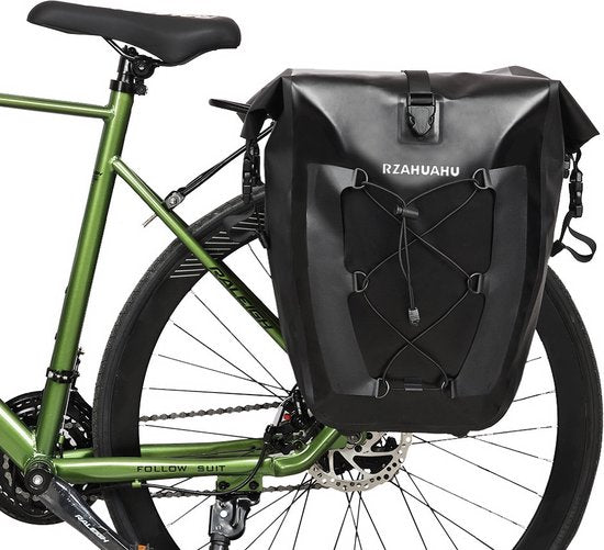 Rzahuahu - Bicycle Bag - Black - Single Bike Bag - 25 Liter - Shoulder Bag - Luggage - Cycling Holiday - Water Repellent