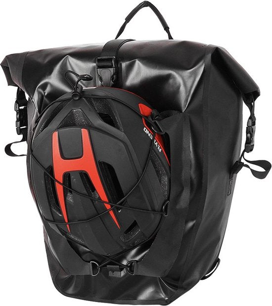 Rzahuahu - Bicycle Bag - Black - Single Bike Bag - 25 Liter - Shoulder Bag - Luggage - Cycling Holiday - Water Repellent