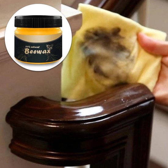 Bijenwas - Bijenwas meubel - 100% Natuurlijke bijenwas - Meubelonderhoudsmiddel - 80 gram -