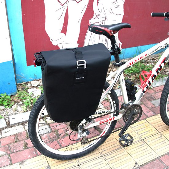 Rzahuahu - Bicycle Bag - Black - Single Bike Bag - 20 Liter - Shoulder Bag - Luggage - Cycling Holiday - Water Repellent