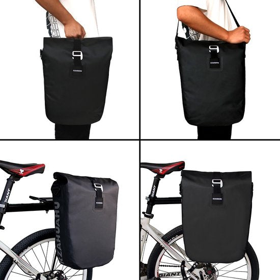 Rzahuahu - Bicycle Bag - Black - Single Bike Bag - 20 Liter - Shoulder Bag - Luggage - Cycling Holiday - Water Repellent