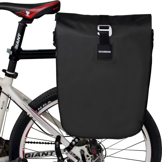 Rzahuahu - Bicycle Bag - Black - Single Bike Bag - 20 Liter - Shoulder Bag - Luggage - Cycling Holiday - Water Repellent