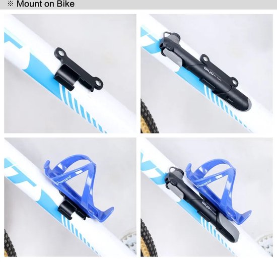 Giyo Mini fietspomp Zwart - MTB - Racefiets - Mountainbike - Nederlands Frans Autoventiel