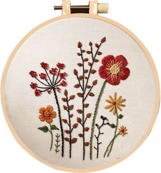 Ronde Borduurset - Bloemen - Borduren - Handwerken