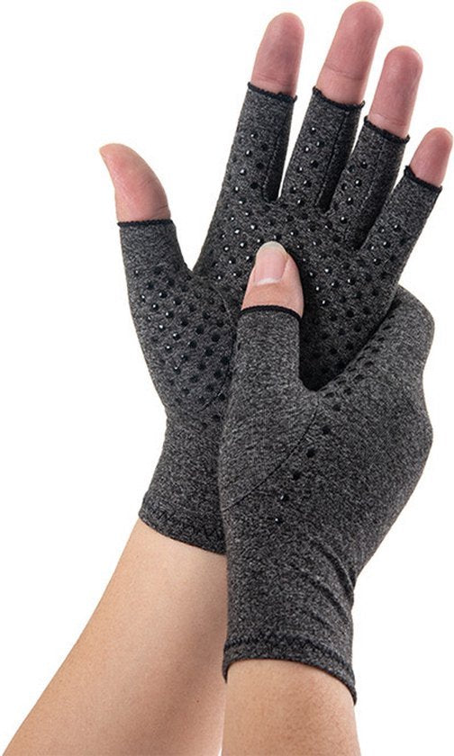 Reuma Handschoenen met Grip - 1 Paar - Artrose - artritis - Maat XL - Thuiswerk handschoenen - Grijs - Compressie Handschoenen - Carpaal Tunnel