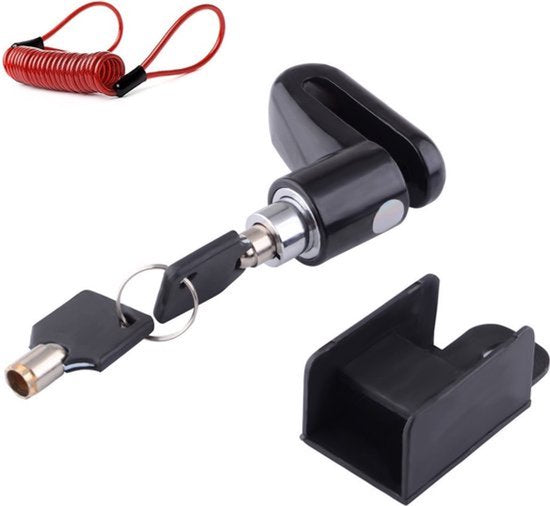 Discusslot voor motoren, scooters en fietsen met schijfremmen - Zwart - Universeel - 5,5 mm met kabel - Slot