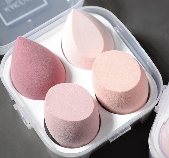 Beauty Blender Roze - Make-up spons - 4 Blenders Voordeel - Make-up blender 4 stuks - Foundation Blender - Make-up accessoires