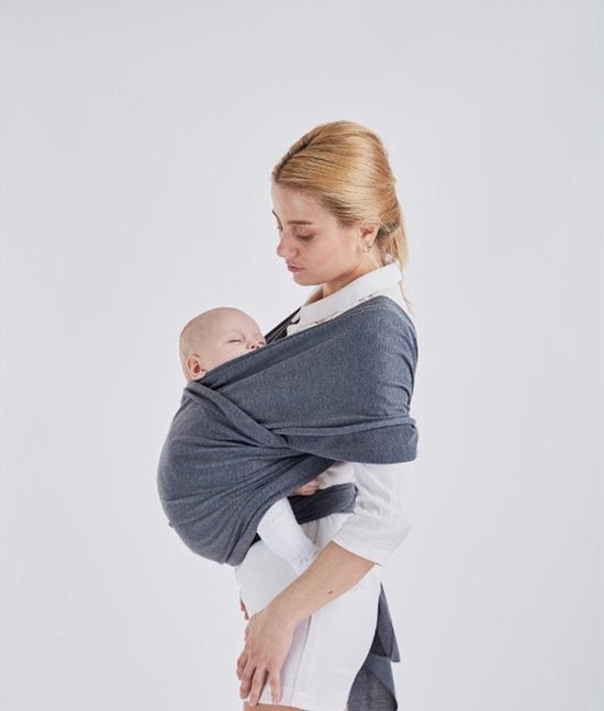 Baby Draagdoek - Donkergrijs - Schouderdrager - Sterk - Veilig - Ergonomisch