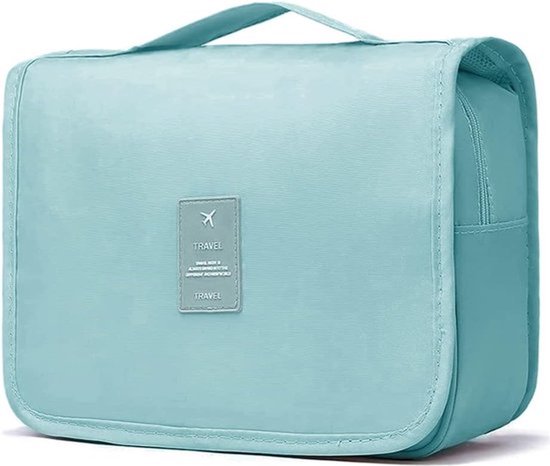 Reis Toilettas Lichtblauw met Haak Travel Etui Organizer voor Toiletartikelen Kamperen & Reizen Accessoires - Toilettas voor Dames en Heren