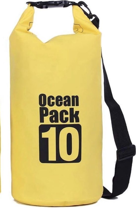 Waterdichte Tas - Droge zak - 10L - Geel - Ocean Pack - Droge zak - Survival Outdoor Rugzak - Droogzakken - Boottas - Zeiltas