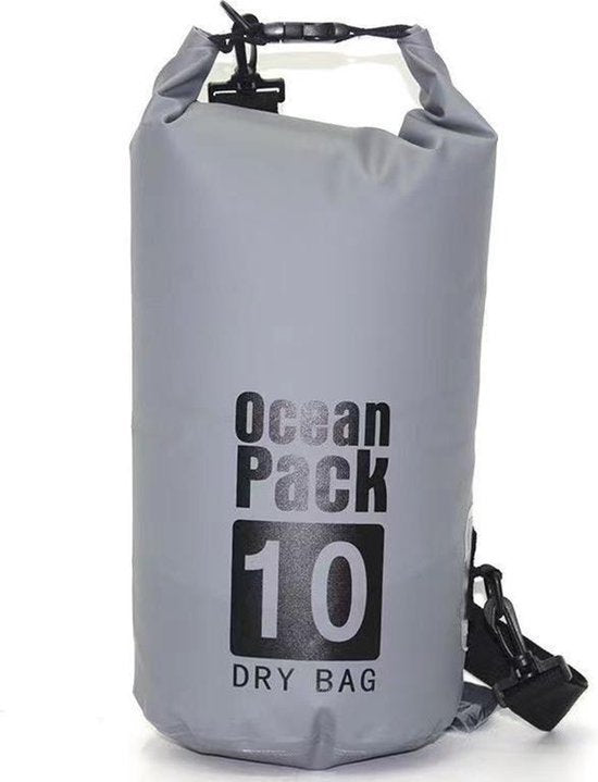 Waterdichte Tas - Droge zak - 10L - Grijs - Ocean Pack - Droge zak - Survival Outdoor Rugzak - Droogzakken - Boottas - Zeiltas