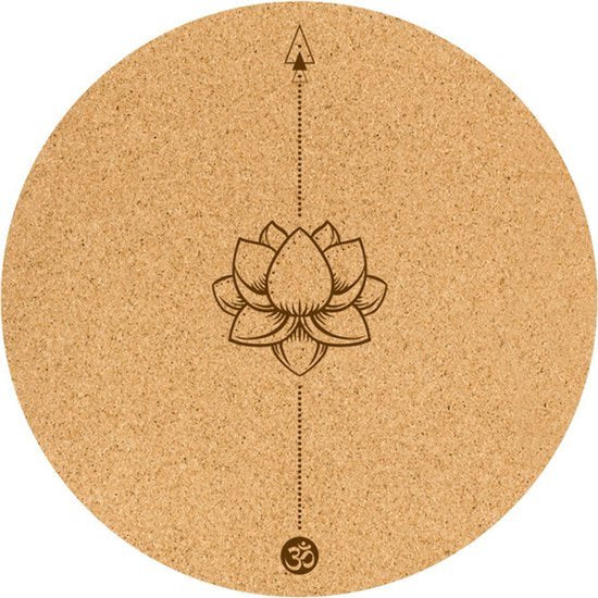 Yogamat lotus - Zacht Rubber - Kurk - 68cm - Anti-Slip - Meditatiemat