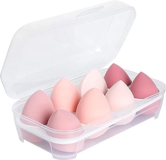 Beauty Blender Roze - Make-up spons - 8 Blenders Voordeel - Make-up blender 8 stuks - Foundation Blender - Make-up accessoires