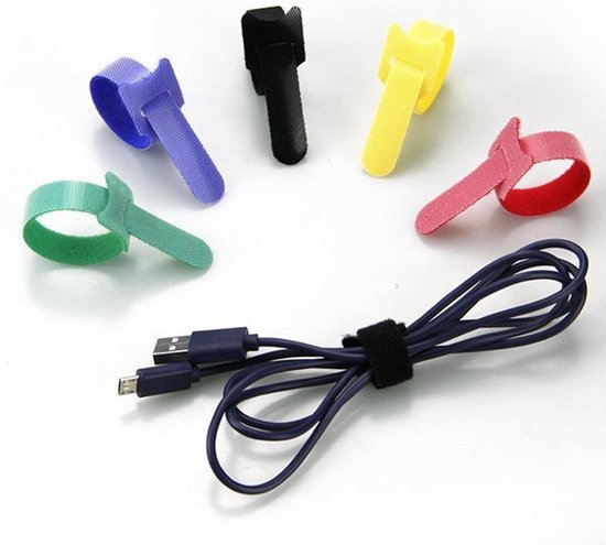 Klittenband Kabelbinders - Kabelorganizer - Kabelbeheer - 50 Stuks