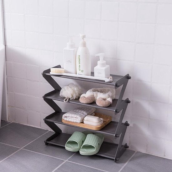 Schoenenrek - Voor 8 tot 12 Paar Schoenen - Grijs - Schoenenkast - Schoenenrekje - Nordic - Scandinavisch - Schoenen Opbergen - Schoenenplank Opbergsysteem