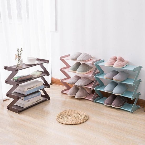 Schoenenrek - Voor 8 tot 12 Paar Schoenen - Grijs - Schoenenkast - Schoenenrekje - Nordic - Scandinavisch - Schoenen Opbergen - Schoenenplank Opbergsysteem