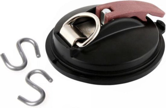 2x Suction Cup van Kofferbak klep, Luifel, Voortent - Zwart - Met 2 Haken - Auto - Spanband - Kofferbakklep - Bagage spanner - Bus - Caravan - Camper