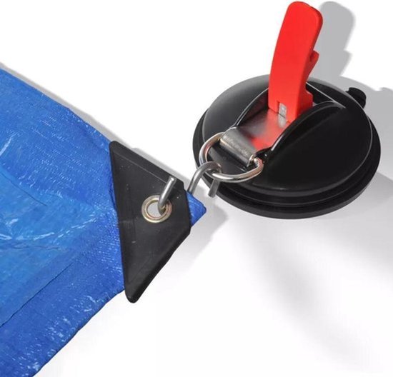 2x Suction Cup van Kofferbak klep, Luifel, Voortent - Zwart - Met 2 Haken - Auto - Spanband - Kofferbakklep - Bagage spanner - Bus - Caravan - Camper