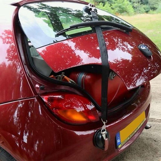 2x Suction Cup van Kofferbak klep, Luifel, Voortent - Zwart - Met 2 Haken - Auto - Spanband - Kofferbakklep - Bagage spanner - Bus - Caravan - Camper