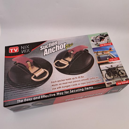 2x Suction Cup van Kofferbak klep, Luifel, Voortent - Zwart - Met 2 Haken - Auto - Spanband - Kofferbakklep - Bagage spanner - Bus - Caravan - Camper