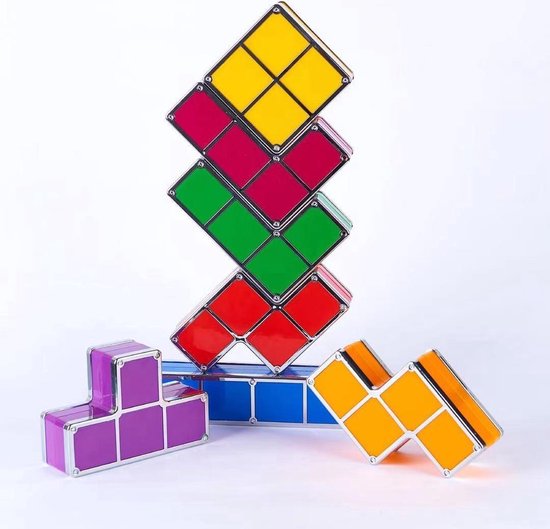 3D retro puzzellamp - Puzzellamp in 7 verschillende kleuren - Stapelbare LED bureaulamp - Nachtlamp - Mancave