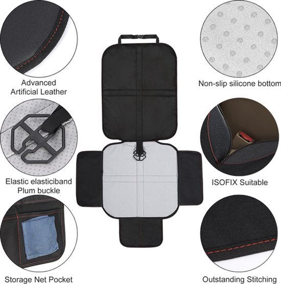 Car Seat Cover - Car Seat Protector - Black - Protective Mat - Children