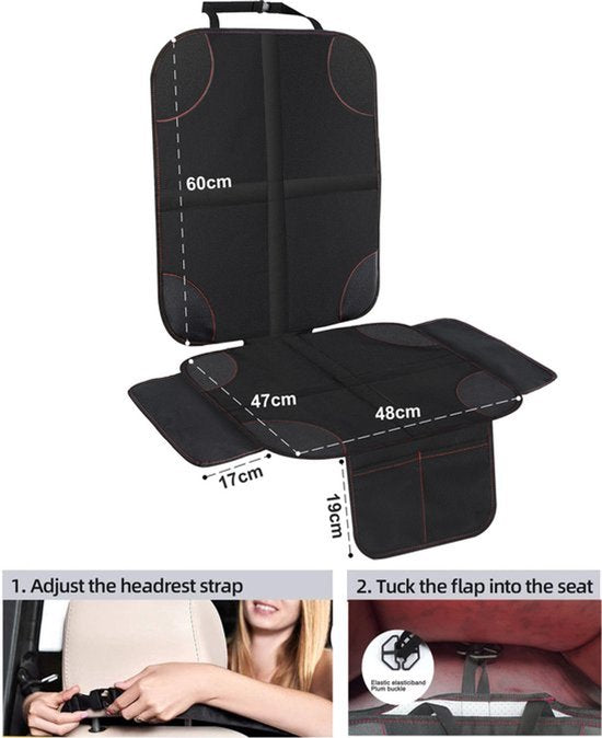Car Seat Cover - Car Seat Protector - Black - Protective Mat - Children