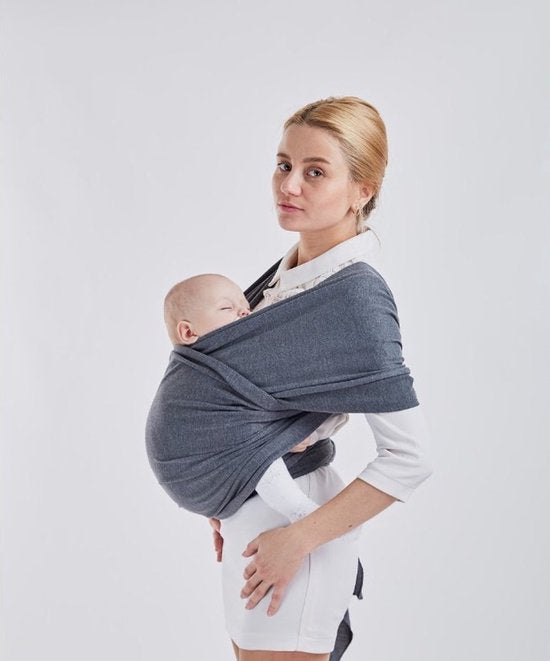 Baby Draagdoek - Donkergrijs - Schouderdrager - Sterk - Veilig - Ergonomisch