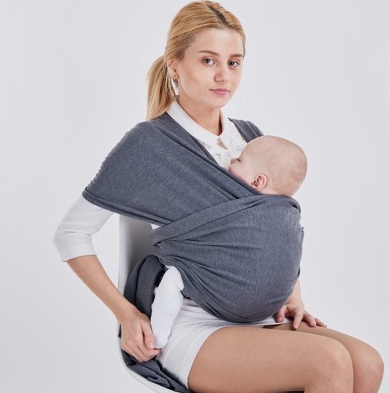 Baby Draagdoek - Donkergrijs - Schouderdrager - Sterk - Veilig - Ergonomisch
