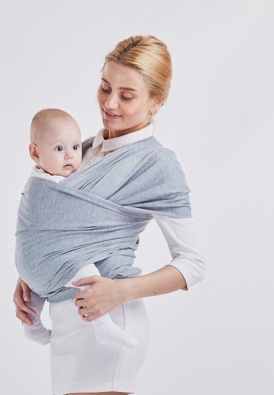 Baby Draagdoek - Grijs - Schouderdrager - Sterk - Veilig - Ergonomisch