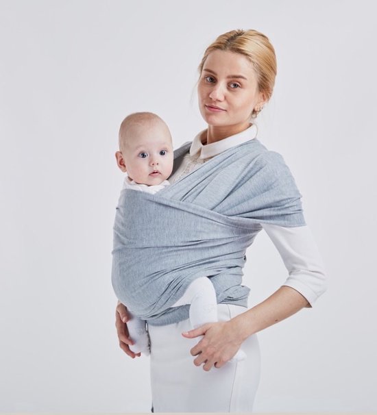 Baby Draagdoek - Grijs - Schouderdrager - Sterk - Veilig - Ergonomisch