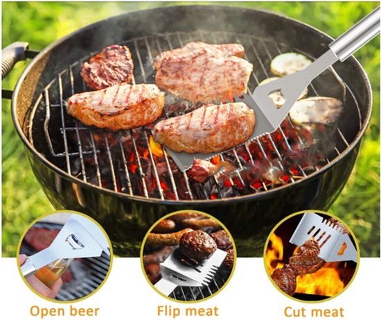 BBQ gereedschap set XXL - 28-delig - RVS - Barbecue Bestek - Spatel - Spies - Gereedschap - Keukengerei - Tools - Inclusief opbergtas