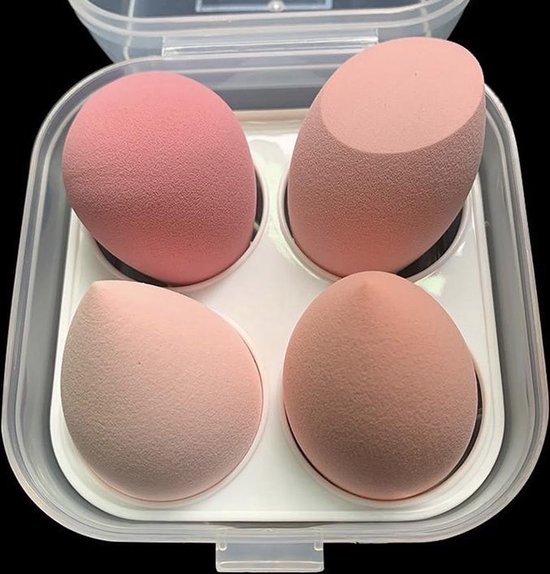 Beauty Blender Roze - Make-up spons - 4 Blenders Voordeel - Make-up blender 4 stuks - Foundation Blender - Make-up accessoires