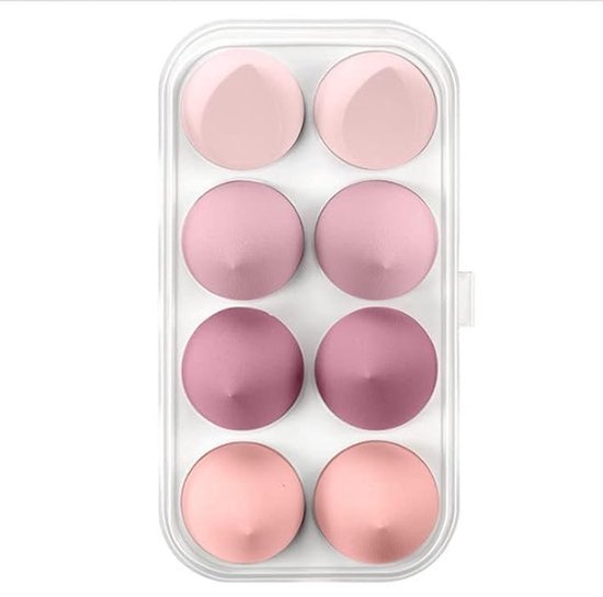 Beauty Blender Roze - Make-up spons - 8 Blenders Voordeel - Make-up blender 8 stuks - Foundation Blender - Make-up accessoires