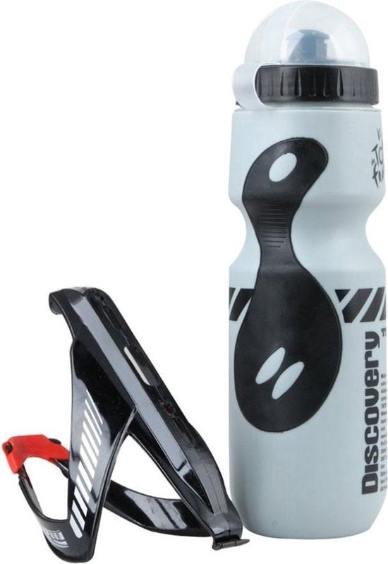 Bidon met bidonhouder 650ml Grijs - Mountainbike - Racefiets - Drinkfles