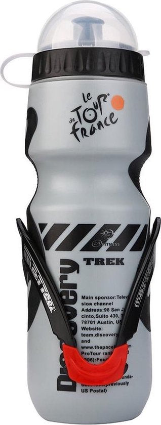 Bidon met bidonhouder 650ml Grijs - Mountainbike - Racefiets - Drinkfles