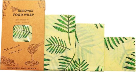 Bijenwas wraps - Bijenwas voedsel wrap - Bijenwas - Bijenwas doek - Zero Waste - 3 stuks; klein, middel, groot - Herbruikbaar - Duurzaam Cadeau - Boterhamzakje - Bijenwas Doek