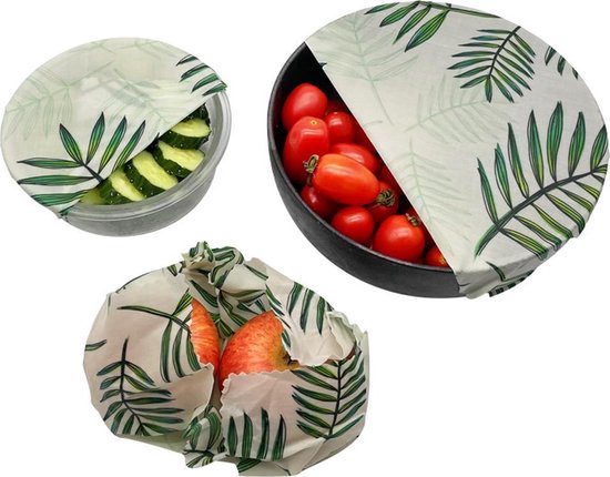 Bijenwas wraps - Bijenwas voedsel wrap - Bijenwas - Bijenwas doek - Zero Waste - 3 stuks; klein, middel, groot - Herbruikbaar - Duurzaam Cadeau - Boterhamzakje - Bijenwas Doek