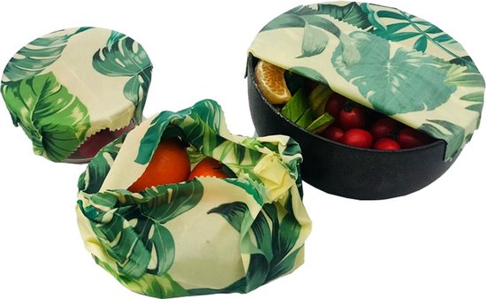 Bijenwas wraps - Bijenwas voedsel wrap - Bijenwas - Bijenwas doek - Zero Waste - 3 stuks; klein, middel, groot - Herbruikbaar - Duurzaam Cadeau - Boterhamzakje - Bijenwas Doek
