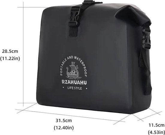 Bromfiets tas - Fietstas - Zwart - Enkele fietstas - 9 liter - Schoudertas - Bagage - Fietsvakantie - Waterafstotend