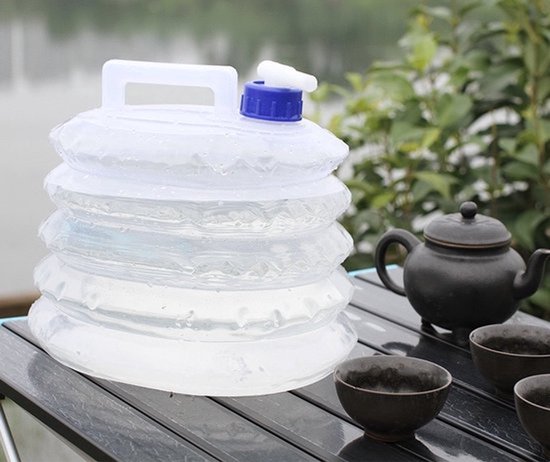 Camping Jerrycan Wit 15L - Waterzak - Opvouwbare Emmer - Kamperen - Vouwemmer - Waterzak -