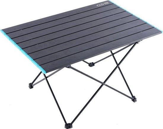 Campingtafel met zak - 46 x 68 cm - Zwart - Kampeertafeltje - Kamperen - Tent - Caravan