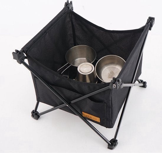 Campingtafel met zak - 46 x 68 cm - Zwart - Kampeertafeltje - Kamperen - Tent - Caravan