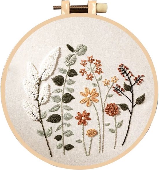 Ronde Borduurset - Bloemen - Borduren - Handwerken