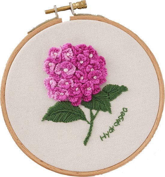 Ronde Borduurset - Hortensia's - Borduren - Handwerken