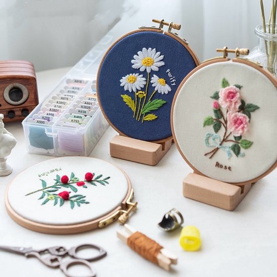 Ronde Borduurset - Madeliefje - Borduren - Handwerken